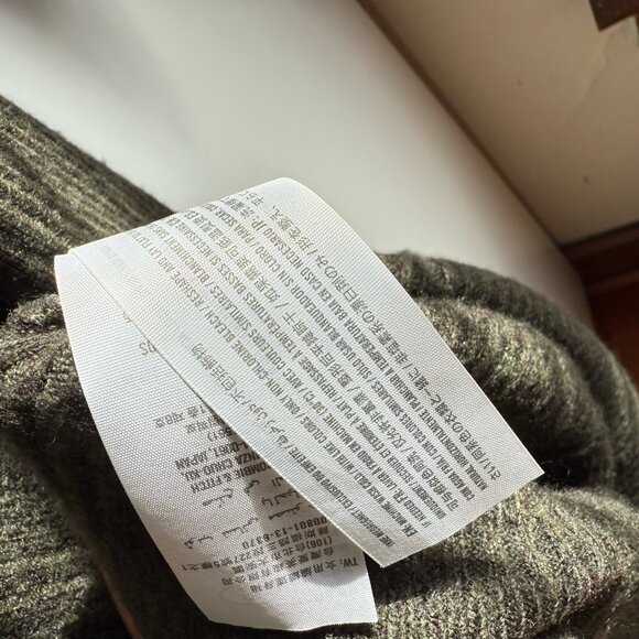 MODA INTERNATIONAL Taupe Long Sleeve Cable Knit Wool Blend Sweater Dress - Picture 5 of 5